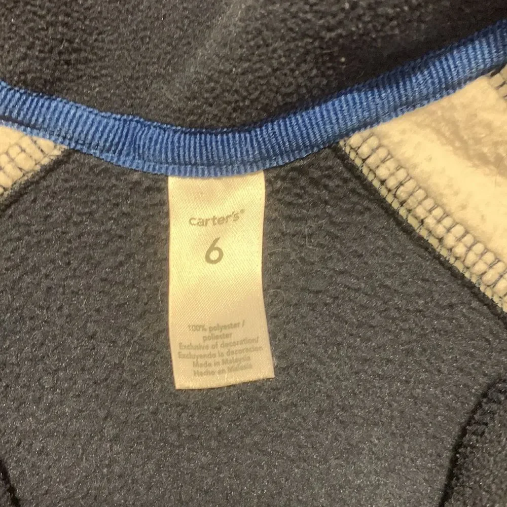 Carters Fleece Size 6 quarter zip fleece pullover Blue Spring Soccer